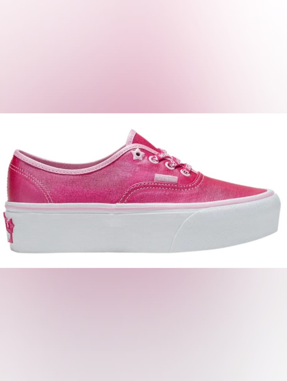 Barbie x Vans Authentic Stackform 'Pink' Platform Sneakers Size 6 Used Exc